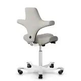 HAG Capisco 8106 ergonomischer Bürostuhl mit Sattelsitz Bezug Steelcut Trio hellbeige Gestell weiß