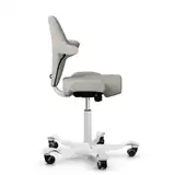 HAG Capisco 8106 ergonomischer Bürostuhl mit Sattelsitz Bezug Steelcut Trio hellbeige Gestell weiß