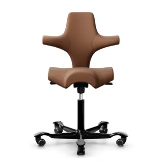 HAG Capisco 8106 ergonomischer Bürostuhl mit Sattelsitz aus Premium Leder, Gestell schwarz - Produktbild 1