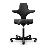 HAG Capisco 8106 ergonomischer Bürostuhl mit Sattelsitz aus Semi-Anilinleder schwarz
