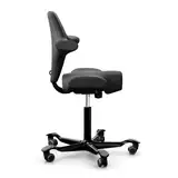 HAG Capisco 8106 ergonomischer Bürostuhl mit Sattelsitz aus Semi-Anilinleder schwarz