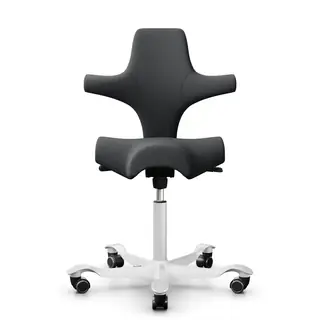 HAG Capisco 8106 ergonomischer Bürostuhl mit Sattelsitz Bezug Select dunkelgrau Gestell weiß - Produktbild 1