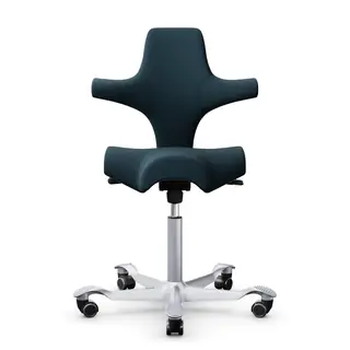 HAG Capisco 8106 ergonomischer Bürostuhl mit Sattelsitz Bezug Select ozean blau Gestell silber