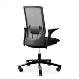HAG Futu Mesh ergonomischer Bürostuhl Sitzbezug schwarz mit Leder-Armlehnen