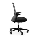 HAG Futu Mesh ergonomischer Bürostuhl Sitzbezug schwarz mit Leder-Armlehnen