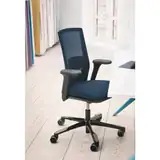 HAG Futu Mesh ergonomischer Bürostuhl Sitzbezug schwarz mit Leder-Armlehnen