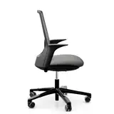 HAG Futu Mesh ergonomischer Bürostuhl Sitzbezug schwarz mit Leder-Armlehnen