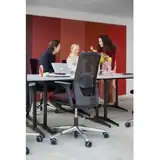 HAG Futu Mesh ergonomischer Bürostuhl Sitzbezug Stone mit Leder-Armlehnen