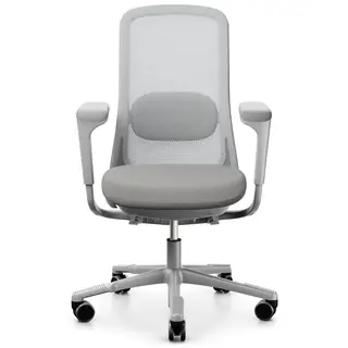 HAG SoFi Mesh 7500 Bürostuhl grau mit SlideBack-Armlehnen, Gestell Silber