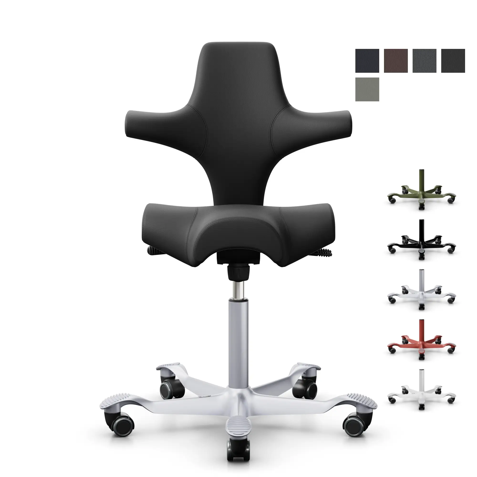 HAG Capisco 8106 Bürostuhl aus Semi-Anilinleder, konfigurierbar - Produktbild 1