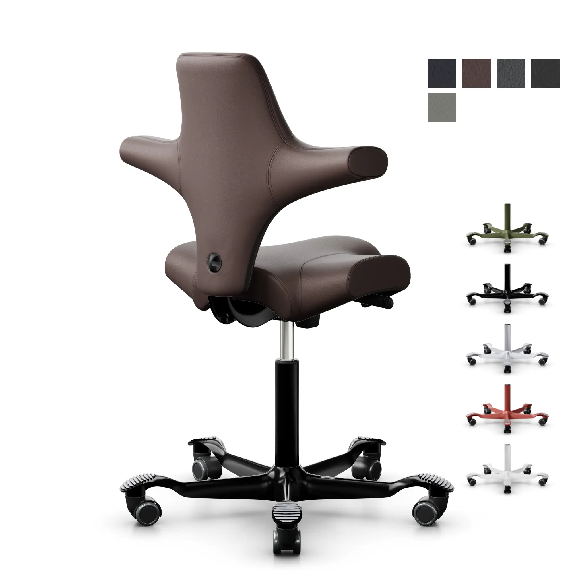 HAG Capisco 8106 Bürostuhl aus Semi-Anilinleder, konfigurierbar - Produktbild 2