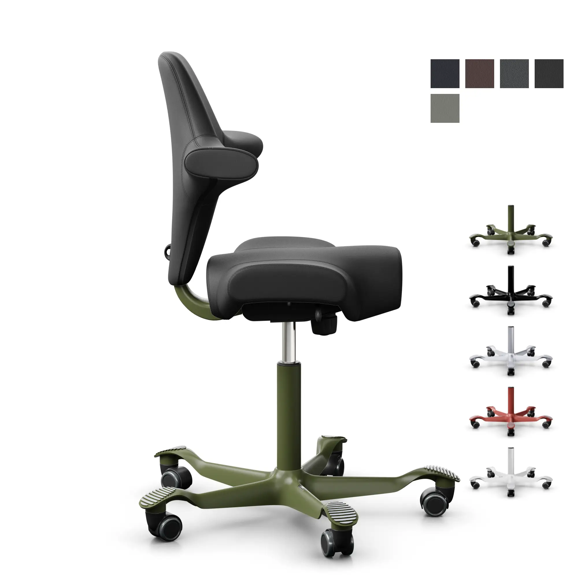 HAG Capisco 8106 Bürostuhl aus Semi-Anilinleder, konfigurierbar - Produktbild 3