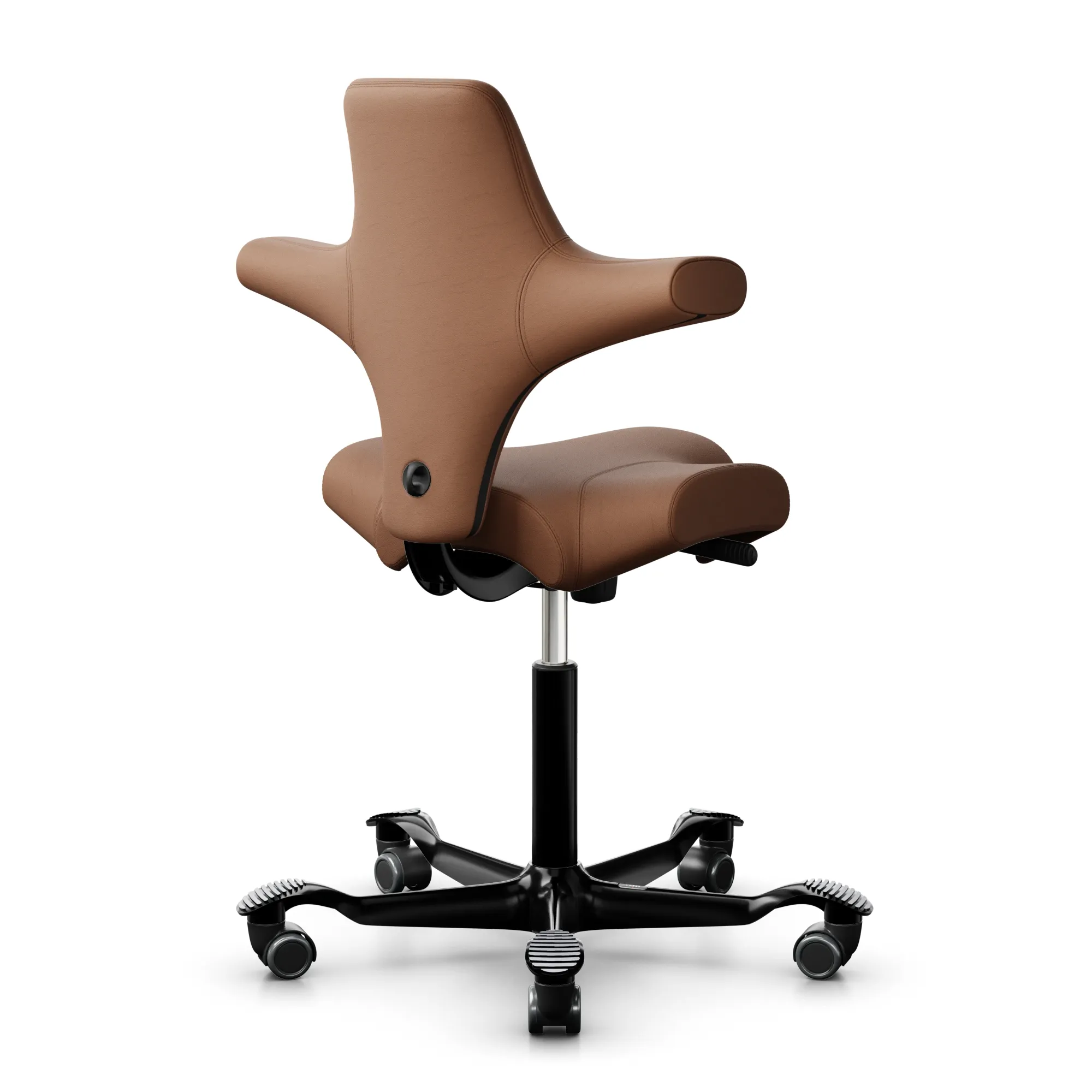HAG Capisco 8106 ergonomischer Bürostuhl mit Sattelsitz aus Premium Leder, Gestell schwarz - Produktbild 2
