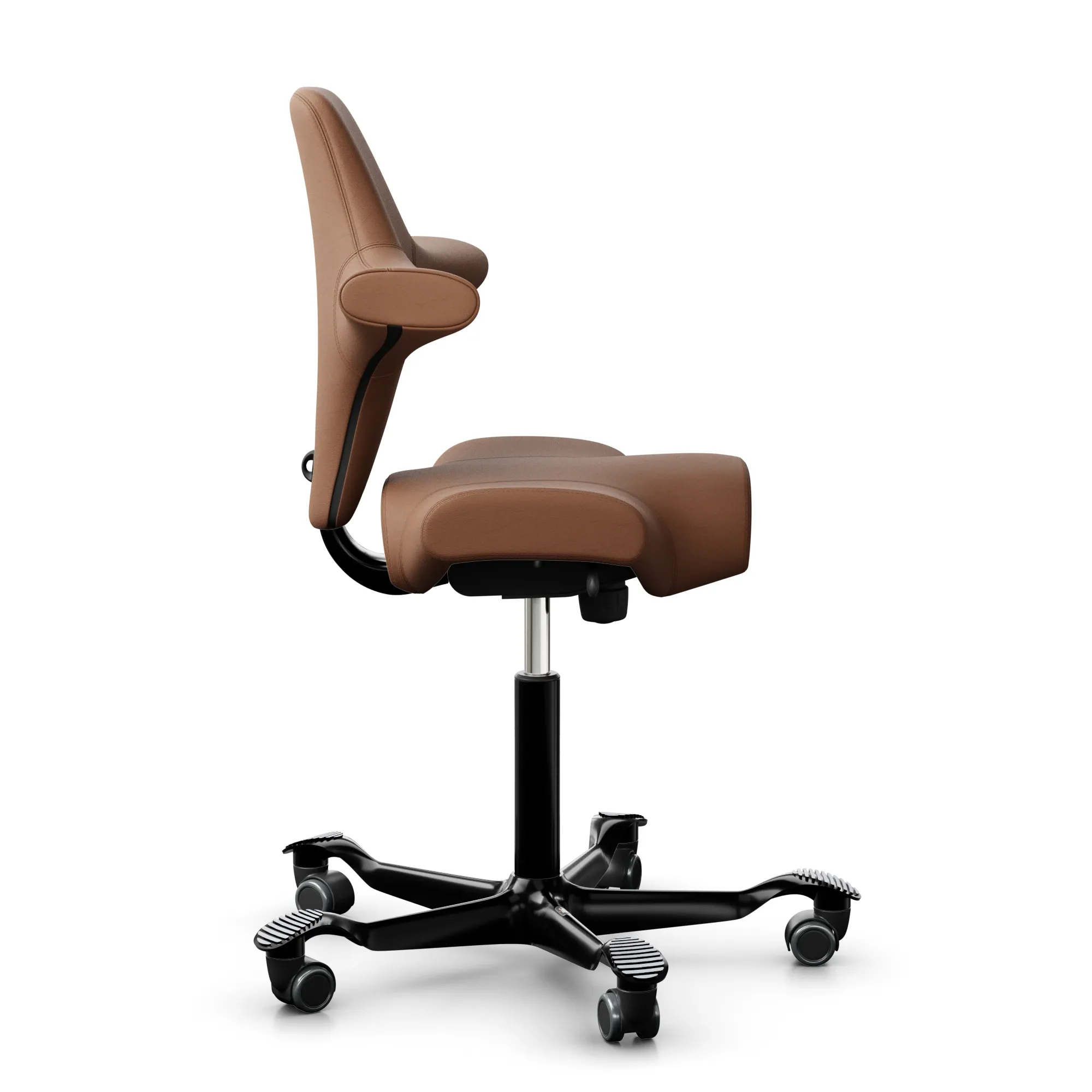 HAG Capisco 8106 ergonomischer Bürostuhl mit Sattelsitz aus Premium Leder, Gestell schwarz - Produktbild 3