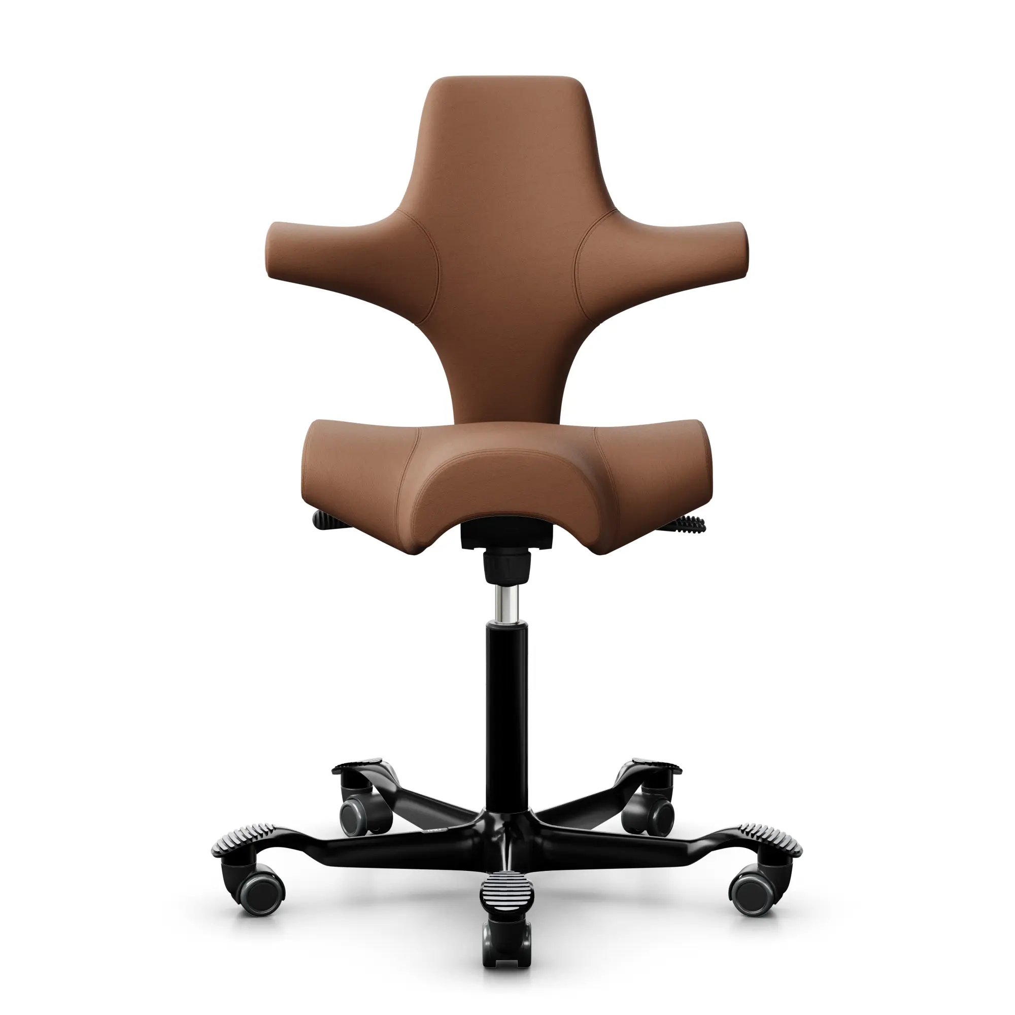 HAG Capisco 8106 ergonomischer Bürostuhl mit Sattelsitz aus Premium Leder, Gestell schwarz - Produktbild 1