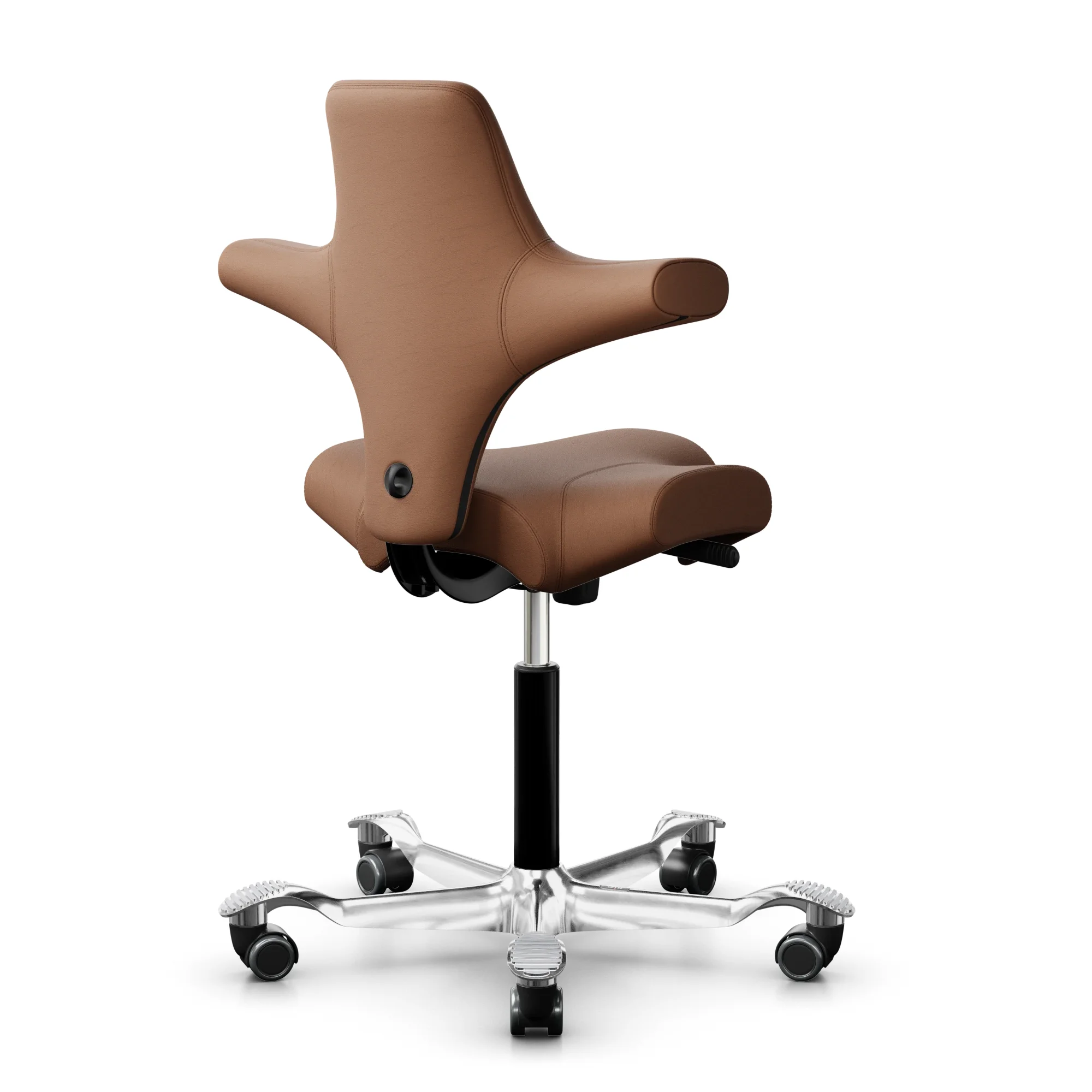 HAG Capisco 8106 ergonomischer Bürostuhl mit Sattelsitz aus Premium Leder, poliertes Fußkreuz - Produktbild 2