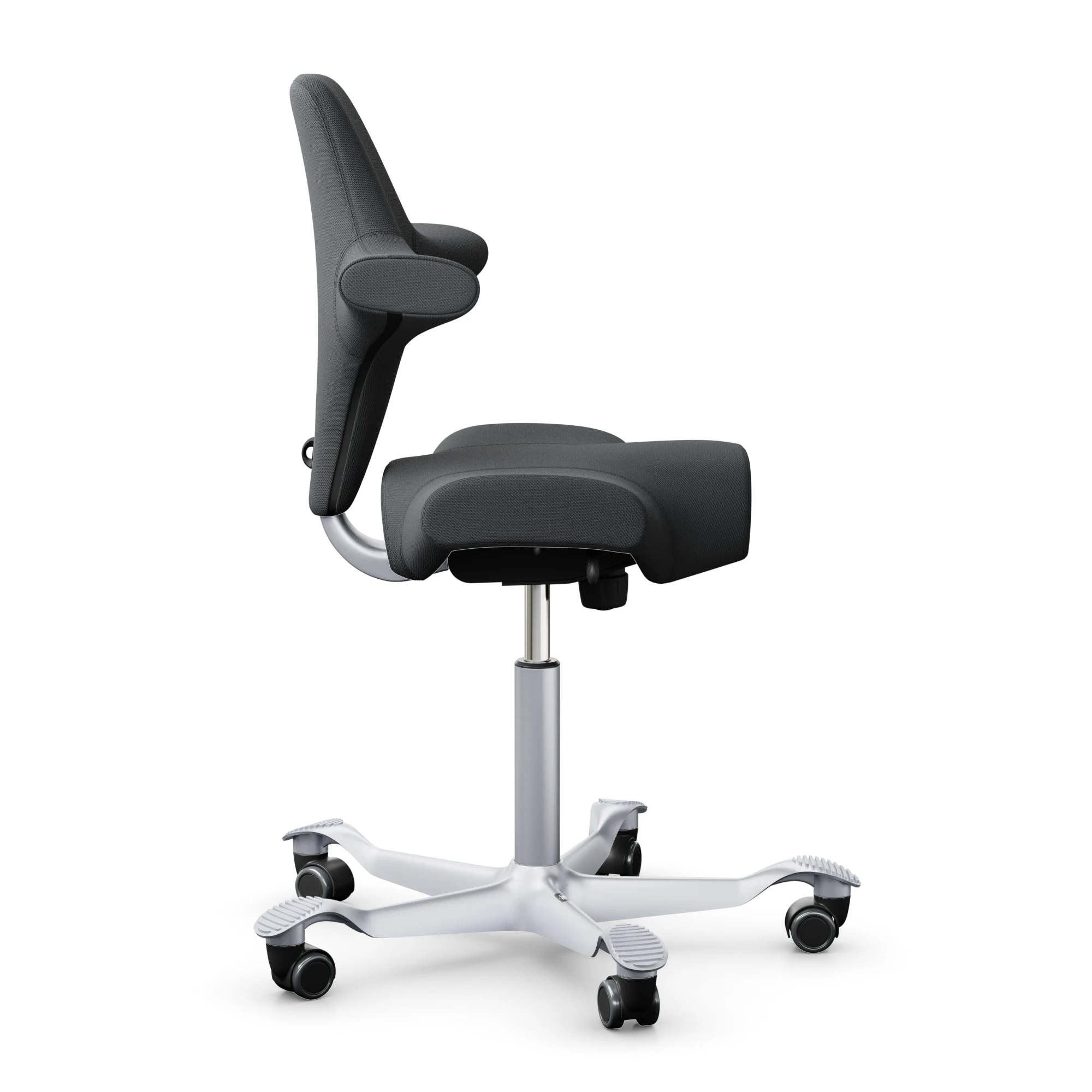 HAG Capisco 8106 ergonomischer Bürostuhl mit Sattelsitz Bezug Select dunkelgrau Gestell silber - Produktbild 3