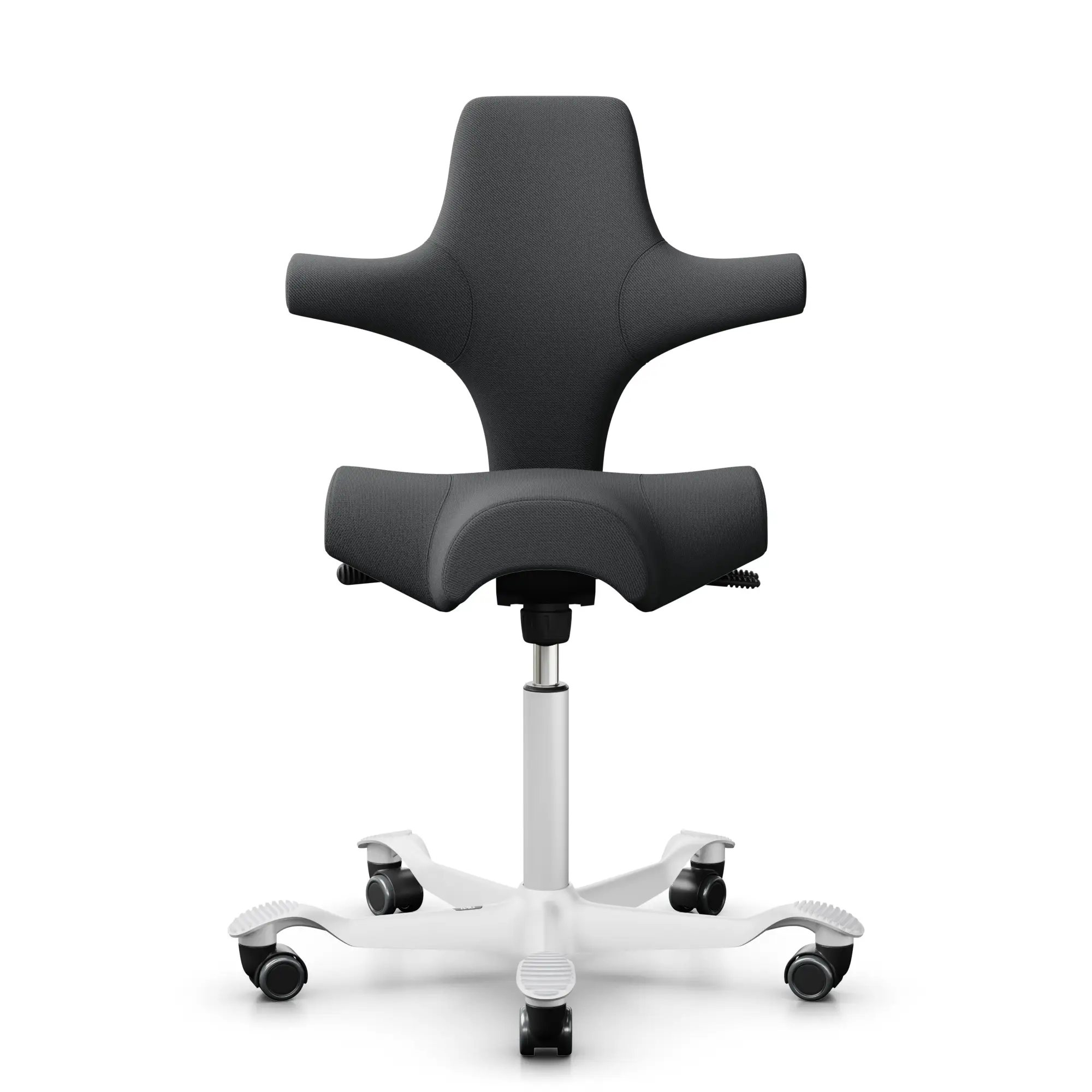 HAG Capisco 8106 ergonomischer Bürostuhl mit Sattelsitz Bezug Select dunkelgrau Gestell weiß - Produktbild 1