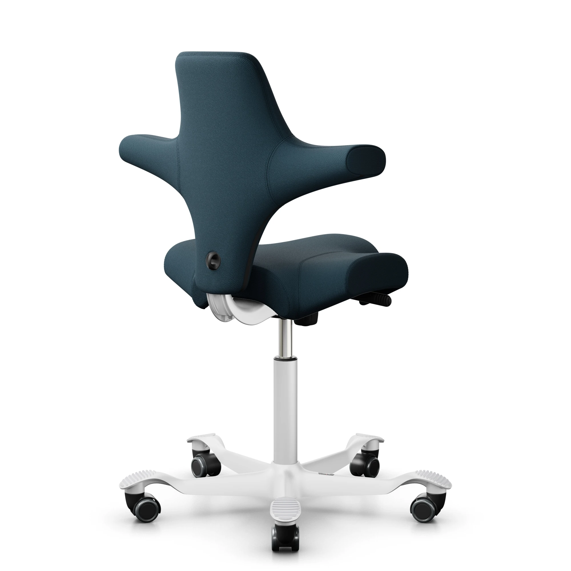 HAG Capisco 8106 ergonomischer Bürostuhl mit Sattelsitz Bezug Select ozean blau Gestell weiß - Produktbild 2