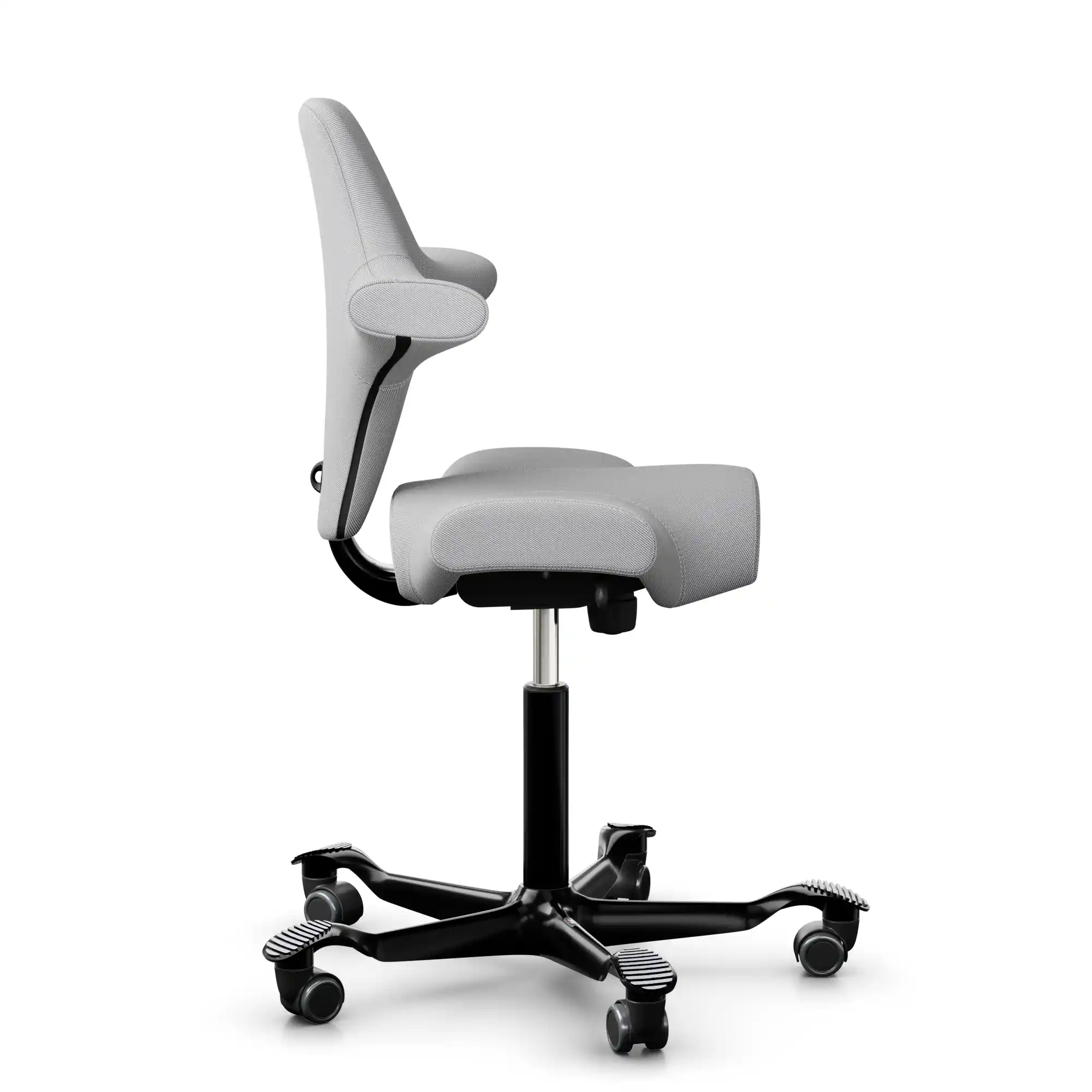 HAG Capisco 8106 ergonomischer Bürostuhl mit Sattelsitz Bezug Steelcut Trio hellgrau Gestell schwarz - Produktbild 3