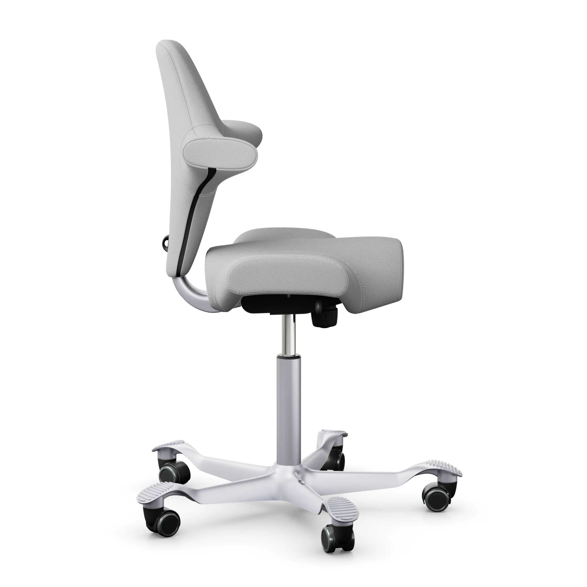 HAG Capisco 8106 ergonomischer Bürostuhl mit Sattelsitz Bezug Steelcut Trio hellgrau Gestell silber - Produktbild 3