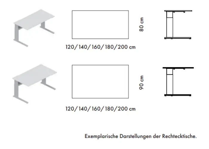 Leuwico iMove-S Tischgrößen und Formate